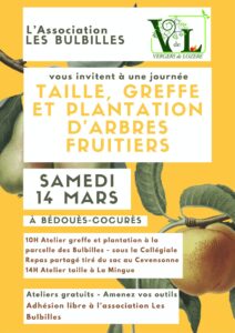 Lire la suite à propos de l’article Cocurès : chantier participatif arboricole, le 14 mars 2026