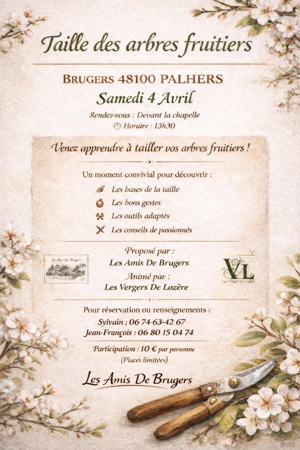 Lire la suite à propos de l’article Taille des arbres fruitiers à Brugers le 4 Avril